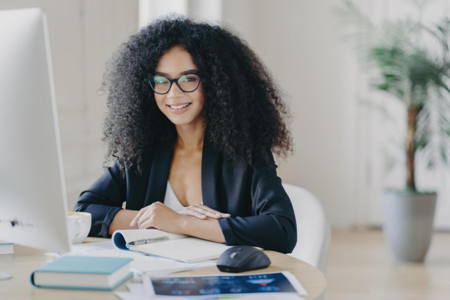 Professional workspace with financial documents and analysis tools